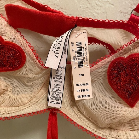 NWT Victoria's Secret Dream Angels Sequin Heart Bra - Picture 8 of 10